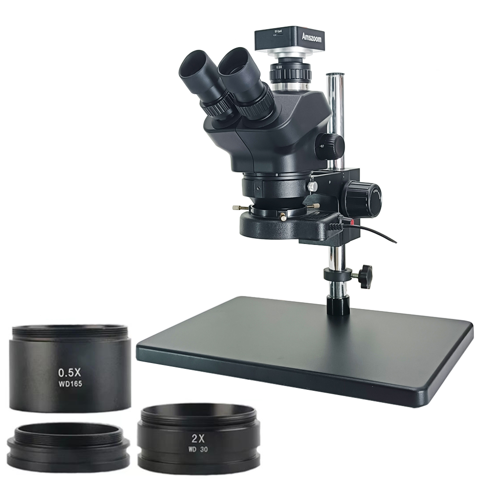 Stereo Trinocular Microscope Pcb - 3,5X-100X Simul-Fokal Trinokular-Stereomikroskop mit 4K 60MP