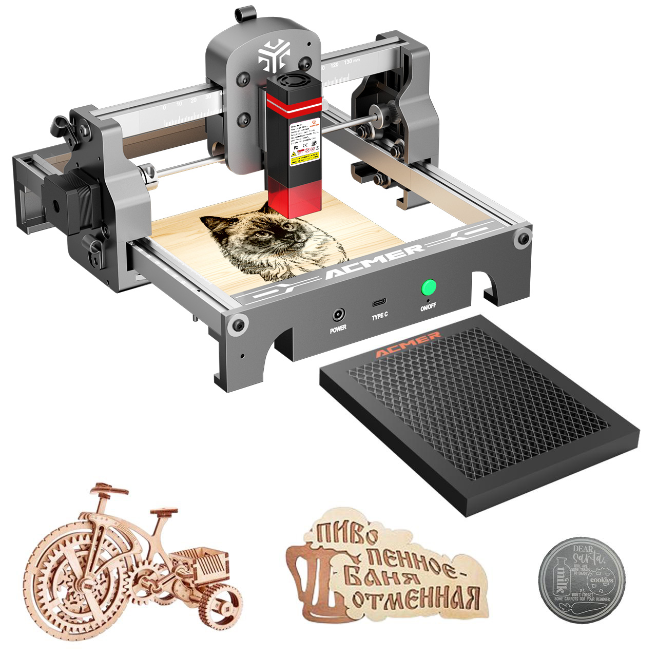 Mini Laser Engraver Cnc Router - ACMER Mini Tragbarer Lasergravierer DIY-Maschine mit