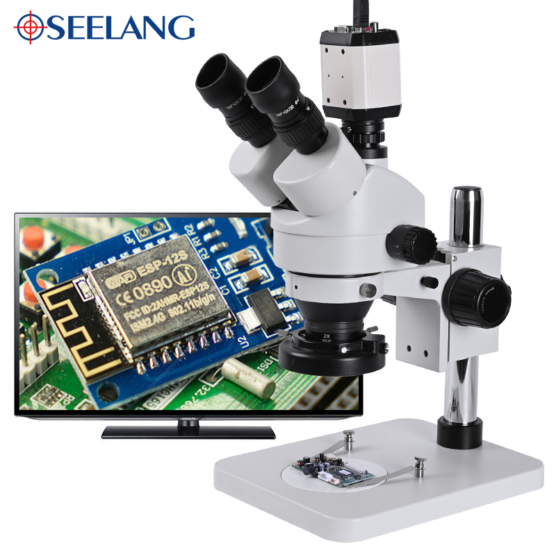 Stereo Trinocular Microscope Pcb - 3,5-90-faches Stereomikroskop in Industriequalität mit Kamera